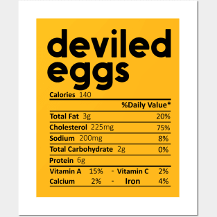 Deviled Eggs Nutrition Facts Gift Funny Thanksgiving Costume Posters and Art